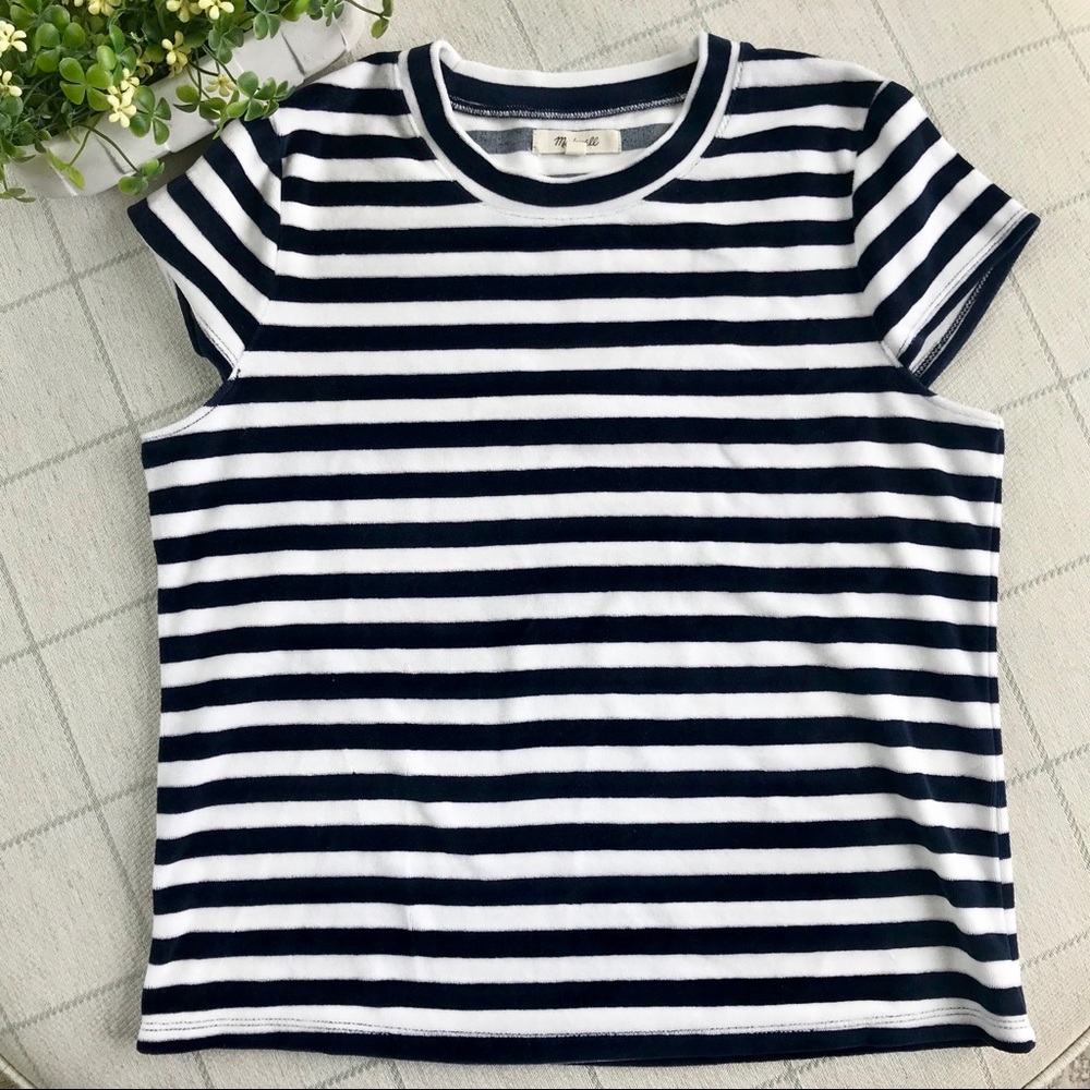 {Madewell} Velvet Velour Striped Top - Picture 4 of 8